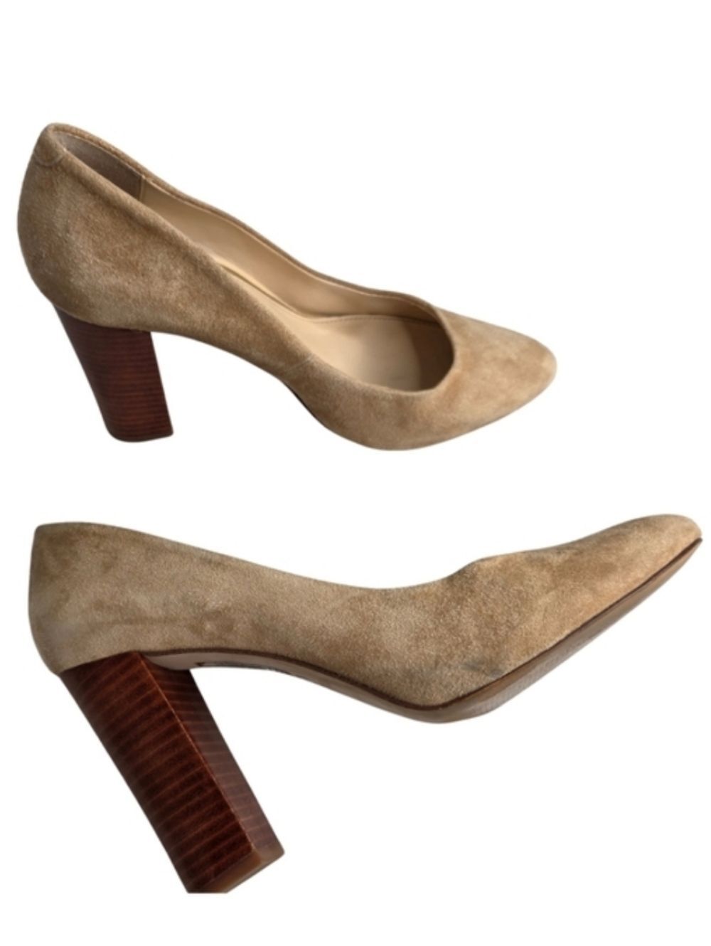 White House Black Market 8.5 Olivia Candied Pumps Tan Suede *AY